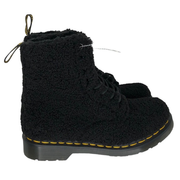 🆕 Dr. Martens 1460 Pascal Black Lux Borg Faux Shearling Combat Boots - Picture 5 of 11